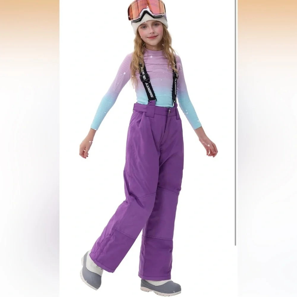 SMONTY Kids Winter Ski Pant Snow Bibs Snow Trouser Water/windproof 10-12/ 674